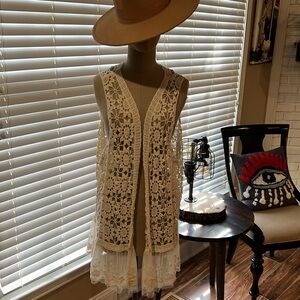 Paisley Vine crochet vest